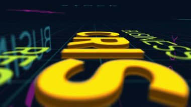 Kriz kinetik metin soyut konsepti canlandırıldı. Ekonomik durgunluk ve finans sektörü çöküşü tipografi 3D kelimeler animasyonu bulutlandırır.