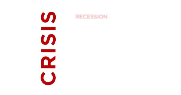 Crisis Kinetische Tekst Abstract Concept Geanimeerd Recessie Business Crash Economie — Stockvideo