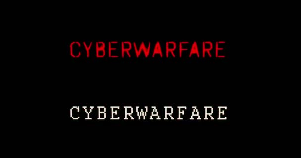 Cyberwarfare Torz Hibahatás Zökkenőmentes Hurkolható Renderelés Cyber Támadás Konfliktus Digitális — Stock videók