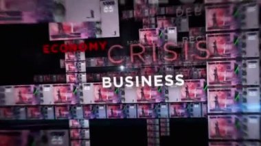 Uganda para döngüsü 3D animasyon. UGX banknotları arasında uçan kamera. Maliye, ekonomi, kriz, iş başarısı, durgunluk, borç ve vergisiz döngülü kavram.