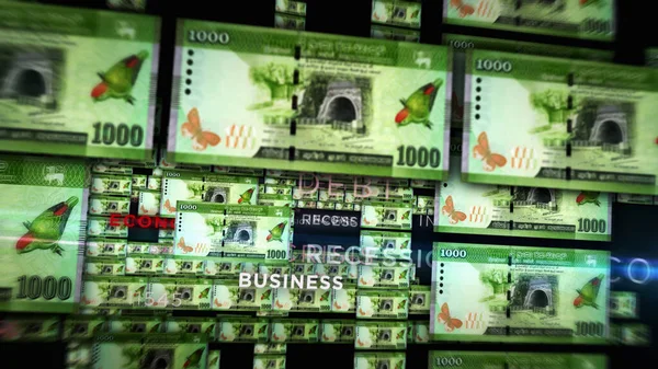 Srí Lanka Rúpia Halom Pénz Illusztráció Lkr Bankjegyek Háttere Pénzügy — Stock Fotó