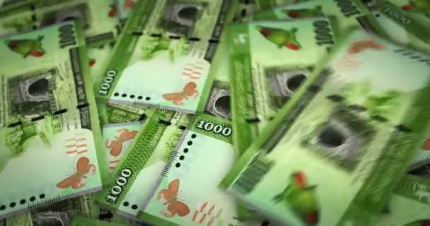 Ρουπία Σρι Λάνκα Αυξάνεται Σωρός Από Χρήματα Βρόχος Τραπεζογραμματίων Lkr — Αρχείο Βίντεο