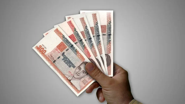 Kuba Peso Haufen Geld Der Hand Illustration Cup Banknoten Hintergrundkonzept — Stockfoto