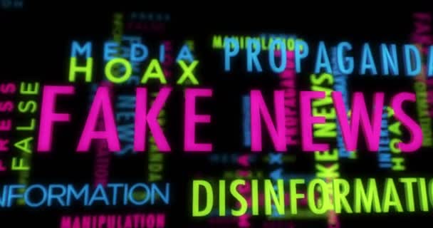 Sahte Haber Kinetik Metin Soyut Konsepti Canlandırıldı Propaganda Aldatmacası Yanlış — Stok video