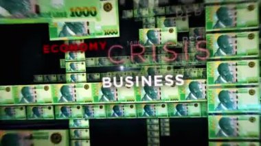 Arnavutluk Lek para döngüsü 3D animasyon. Tüm banknotlar arasında uçan bir kamera. Maliye, ekonomi, kriz, iş başarısı, durgunluk, borç ve vergisiz döngülü kavram.