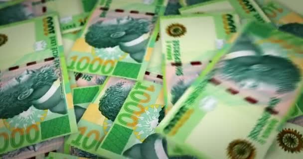 Albania Lek Crescente Mucchio Soldi Tutte Banconote Rotaring Loop Concetto — Video Stock