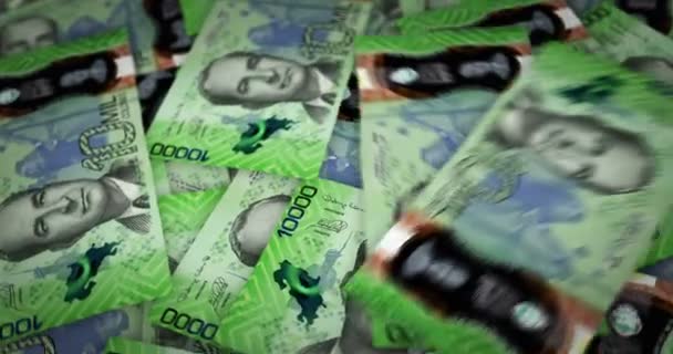 Costa Rica Colon Crescente Mucchio Soldi Banconote Crc Rotaring Loop — Video Stock