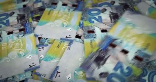 Kuwait Dinaro Crescente Mucchio Soldi Banconote Kwd Loop Rotaring Concetto — Video Stock