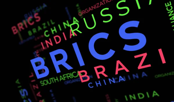 Brics Kinetic Text Abstract Concept Background Brazil Russia India China — Stock Photo, Image