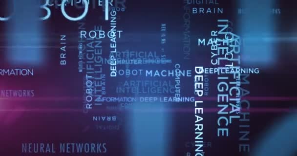 Kunstig Intelligens Kinetisk Tekst Abstrakt Koncept Loop Animeret Dyb Machine – Stock-video