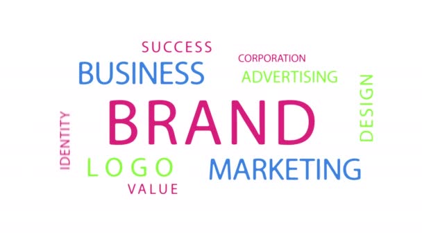 Merk Kinetische Tekst Abstract Concept Lus Geanimeerd Marketing Business Logo — Stockvideo