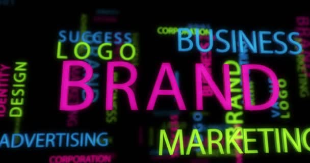 Brand Kinetik Metin Soyut Kavram Döngüsü Canlandırıldı Pazarlama Işi Logosu — Stok video