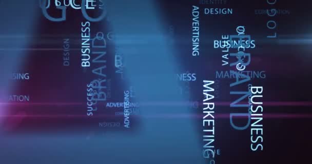 Brand Kinetische Text Abstrakte Konzept Schleife Animiert Marketing Business Logo — Stockvideo