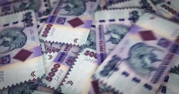 坦桑尼亚正在积累越来越多的钱 Tzs钞票循环旋转 经济危机 通货膨胀和商业的无缝隙循环背景概念 — 图库视频影像