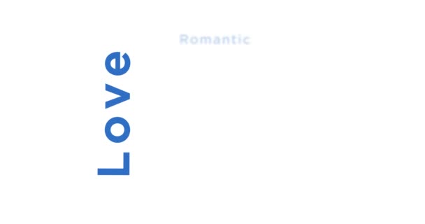 愛のキネティックテキスト抽象概念ループアニメーション ロマンチックな愛と幸福の言葉タイポグラフィシームレスループ3Dアニメーション — ストック動画
