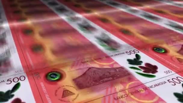 Никарагуа Кордоба Деньги Холдинга Вентилятор Банкнот Руке Никарагуанские Nio Бумажные — стоковое видео
