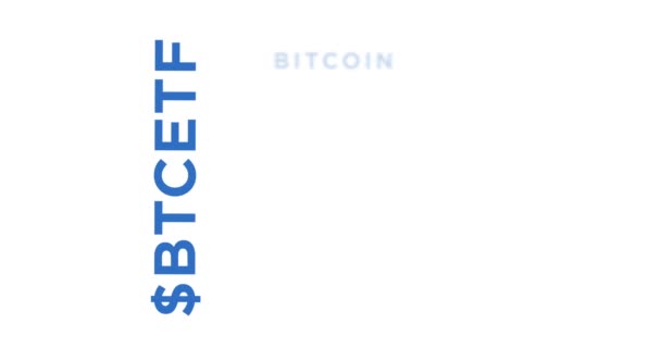 Btc Etf Kinetik Metin Soyut Kavram Döngüsü Canlandırıldı Bitcoin Etf — Stok video