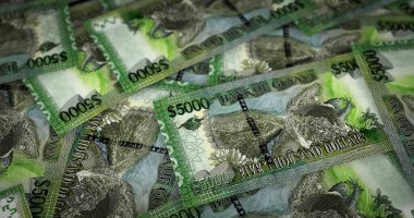 Guyana Dollar sayfa dolusu para 3D çizim. GYD banknotları finans, ekonomi krizi, enflasyon ve işletme arka plan kavramı.
