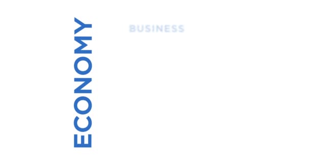 経済と金融運動テキスト抽象概念ループアニメーション ビジネス マーケットワードタイポグラフィシームレスループ3Dアニメーション — ストック動画