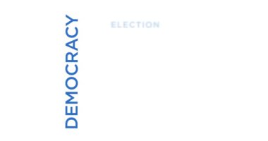 Demokrasi ve özgürlük kinetik metin soyut kavram döngüsü canlandırıldı. Hükümet ve siyaset kelime tipografi kusursuz döngülü 3D animasyon.