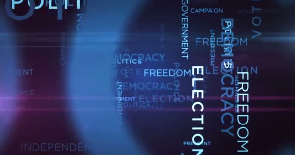 Demokracja Wolność Tekst Kinetyczny Abstrakcyjna Pętla Koncepcyjna Animowana Rząd Polityka — Wideo stockowe