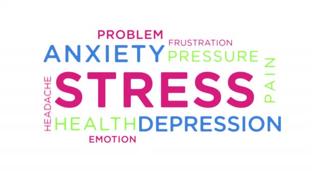 스트레스와 텍스트 애니메이션 우울증 타이포그래피 원활한 애니메이션 — 비디오