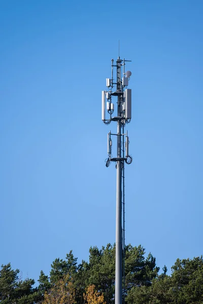 Torre Comunicazione Alta Una Foresta — Foto Stock