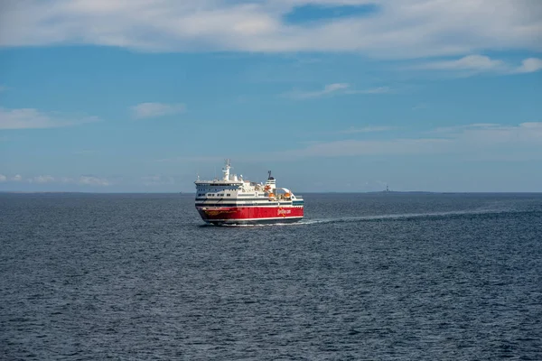 Sandefjord Norvège Août 2022 Voiture Ferry Passagers Oslofjord Approchant Sandefjord — Photo