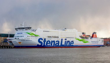 Göteborg, İsveç - 13 Nisan 2020: Stena Germanica terminale yanaştı.