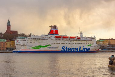 Göteborg, İsveç - 13 Nisan 2020: Göteborg limanında Stena Danica IMO 7907245..