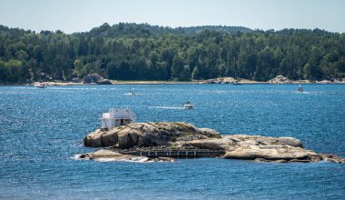 Sandefjord, Norway - August 10 2022: Summer house on a small island.
