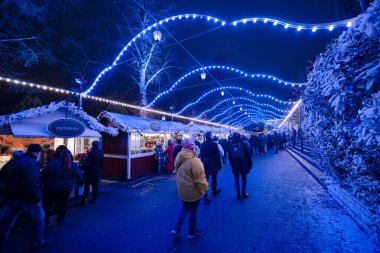 Göteborg, İsveç - 26 Kasım 2022: Liseberg Noel 'de eğlence parkı.