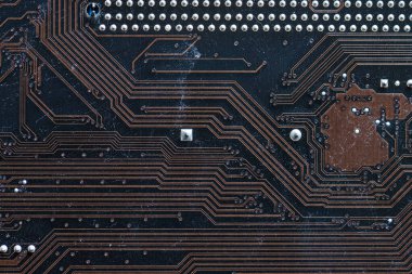 Gothenburg, Sweden - november 12 2022: Reverse side of a computer motherboard showing the circuit board.