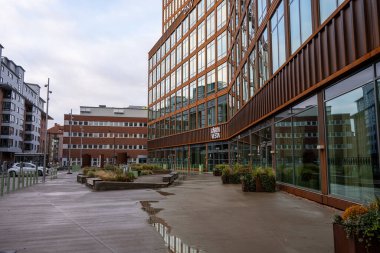 Gothenburg, Sweden - november 13 2022: Entrance of Garda Vesta office high rise complex.