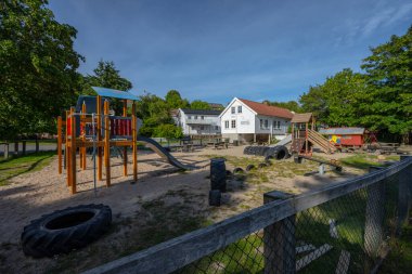 Lindesnes, Norway - August 09 2022: Playground of a daycare center.