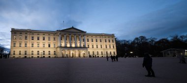 Oslo, Norway - november 19 2022: The royal Norwegian palace at night.