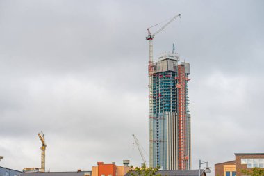 Gothenburg, Sweden - August 28 2022: High rise Karlatornet under construction.