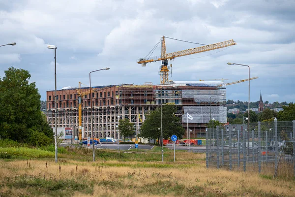 stock image Molndal, Sweden - september 10 2022: Office and apartment complex under construction.