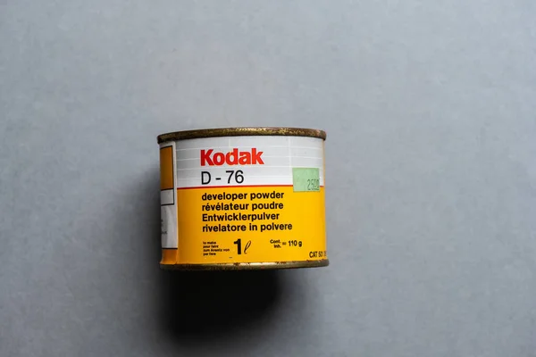 Гётеборг Швеция Ноября 2022 Нераспечатанная Винтажная Банка Киноразработчика Kodak — стоковое фото