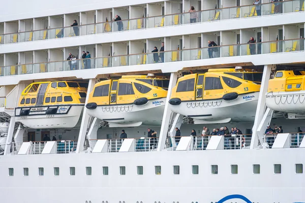 Gothenburg Sweden October 2022 Tenders Rescue Boats Cruise Ship Aidasol — Stock Photo, Image