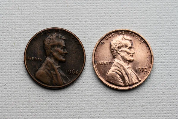 Alte Cent Münzen Vor Und Nach Der Reinigung — Stockfoto