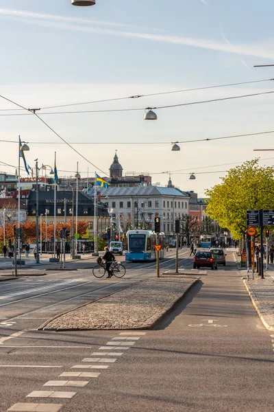 stock image Gothenburg, Sweden - May 01 2022: Looking down Kunsportsavenyn and Kungsportsplatsen.