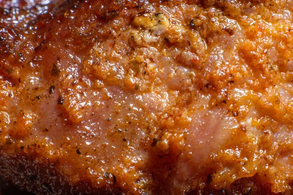 Macro Detail Crust Grilled Chicken Filet — Stock Photo, Image