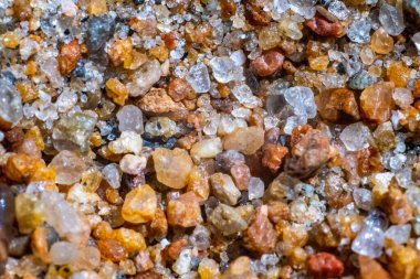 Macro photo of fine grains of sand on a beach.