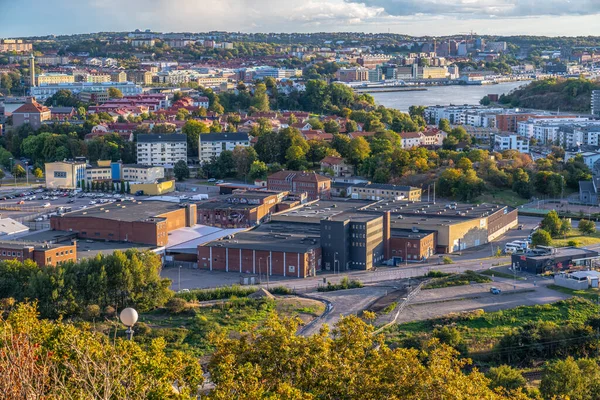 Gothenburg Sweden September 2022 Industrial Buildings Lindholmen Viewed Ramberget — Stock Photo, Image