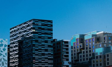 Oslo, Norveç - 19 Temmuz 2014: Bjorvika Barkod Projesi Binaları.