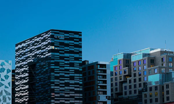 挪威奥斯陆 2014年7月19日 Bjorvika的条形码项目大楼 — 图库照片