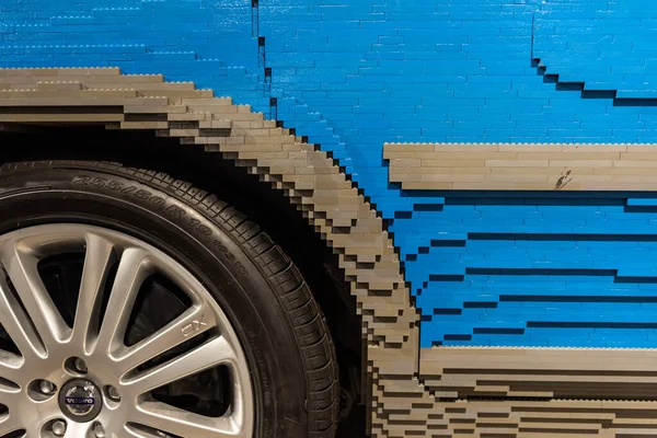 Gotemburgo Suécia Abril 2022 Detalhe Carro Volvo Construído Lego — Fotografia de Stock