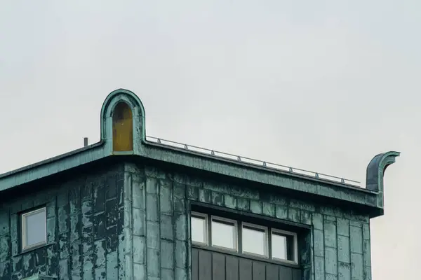 Γκέτεμποργκ Σουηδία Νοεμβρίου 2022 Λεπτομέρειες Οροφής Κτιρίου Επένδυση Χαλκού — Φωτογραφία Αρχείου
