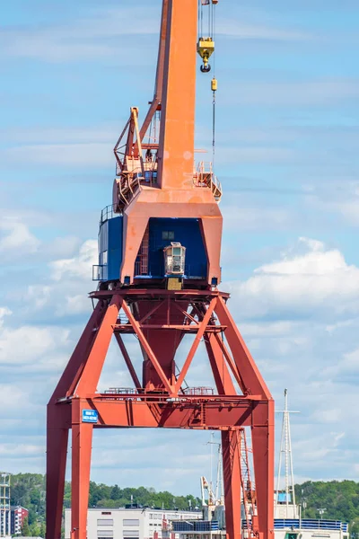2022年5月29日 瑞典哥德堡 戈塔法肯码头的旧起重机 — 图库照片